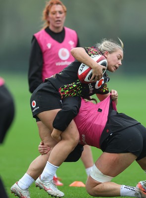 030426 - Wales Women Rugby Training session - Kelsie Webster during training ahead of the start of the Women’s 6 Nations