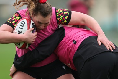 030426 - Wales Women Rugby Training session - Gwenllian Pyrs during training ahead of the start of the Women’s 6 Nations