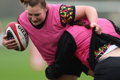 030426 - Wales Women Rugby Training session - Gwenllian Pyrs during training ahead of the start of the Women’s 6 Nations