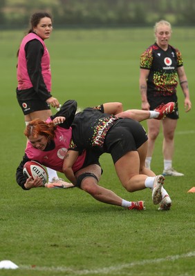 030426 - Wales Women Rugby Training session - Georgia Evans during training ahead of the start of the Women’s 6 Nations
