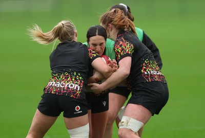 030426 - Wales Women Rugby Training session - Courtney Keight during training ahead of the start of the Women’s 6 Nations