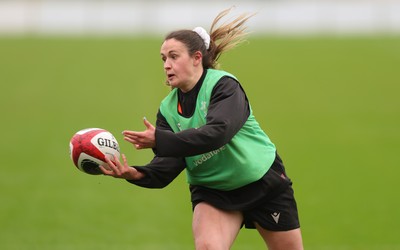 030426 - Wales Women Rugby Training session - Kayleigh Powell during training ahead of the start of the Women’s 6 Nations