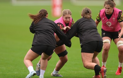 030426 - Wales Women Rugby Training session - Tilly Vucaj during training ahead of the start of the Women’s 6 Nations
