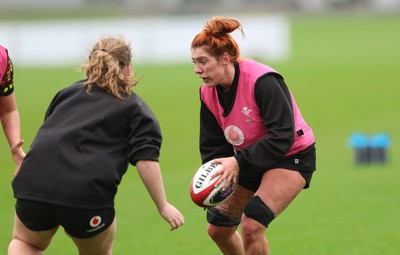 030426 - Wales Women Rugby Training session - Georgia Evans during training ahead of the start of the Women’s 6 Nations