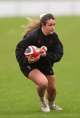 030426 - Wales Women Rugby Training session - Kayleigh Powell during training ahead of the start of the Women’s 6 Nations