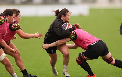 030426 - Wales Women Rugby Training session - Kayleigh Powell during training ahead of the start of the Women’s 6 Nations