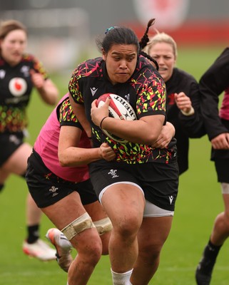 030426 - Wales Women Rugby Training session - Sisilia Tuipulotu during training ahead of the start of the Women’s 6 Nations