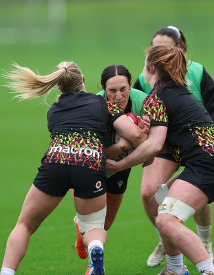 030426 - Wales Women Rugby Training session - Courtney Keight during training ahead of the start of the Women’s 6 Nations
