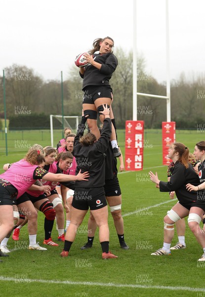 030426 - Wales Women Rugby Training session - Bryonie King during training ahead of the start of the Women’s 6 Nations