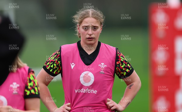 030426 - Wales Women Rugby Training session - Tilly Vucaj during training ahead of the start of the Women’s 6 Nations