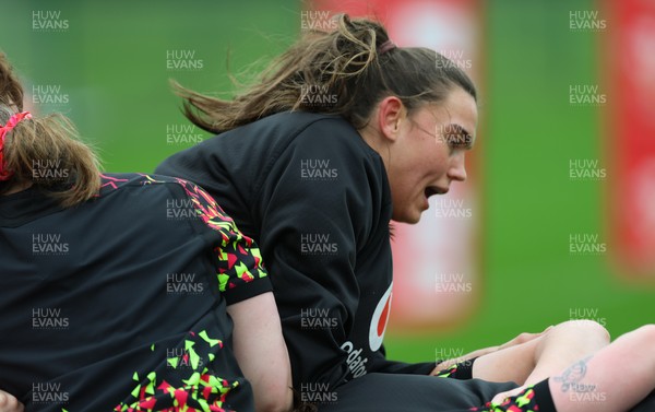 030426 - Wales Women Rugby Training session - Bryonie King during training ahead of the start of the Women’s 6 Nations