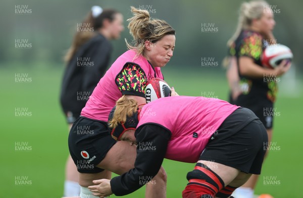 030426 - Wales Women Rugby Training session - Alisha Joyce and Bethan Lewis during training ahead of the start of the Women’s 6 Nations