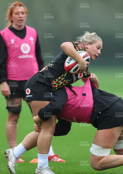 030426 - Wales Women Rugby Training session - Kelsie Webster during training ahead of the start of the Women’s 6 Nations