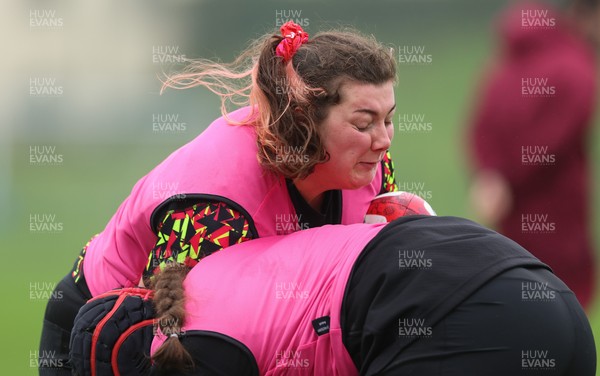 030426 - Wales Women Rugby Training session - Stella Orrin during training ahead of the start of the Women’s 6 Nations
