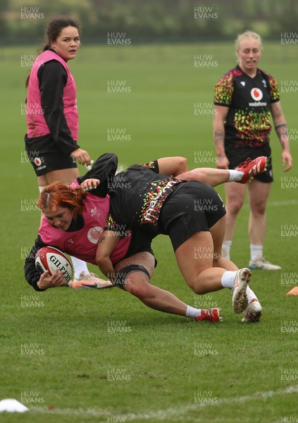 030426 - Wales Women Rugby Training session - Georgia Evans during training ahead of the start of the Women’s 6 Nations