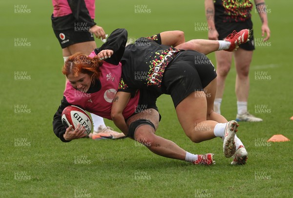 030426 - Wales Women Rugby Training session - Georgia Evans during training ahead of the start of the Women’s 6 Nations