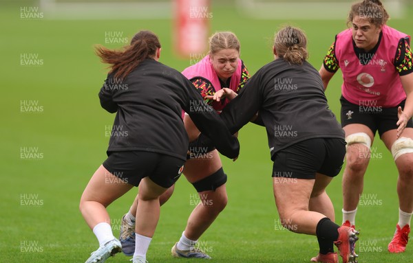 030426 - Wales Women Rugby Training session - Tilly Vucaj during training ahead of the start of the Women’s 6 Nations