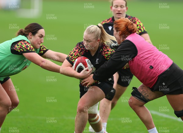 030426 - Wales Women Rugby Training session - Seren Lockwood during training ahead of the start of the Women’s 6 Nations