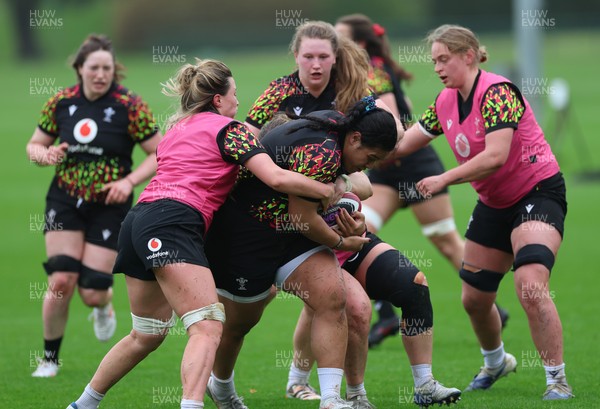 030426 - Wales Women Rugby Training session - Sisilia Tuipulotu during training ahead of the start of the Women’s 6 Nations