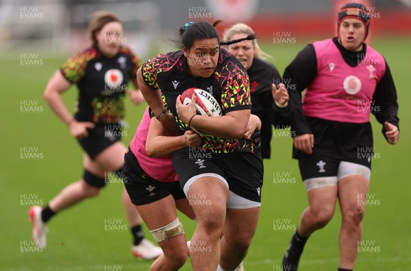 030426 - Wales Women Rugby Training session - Sisilia Tuipulotu during training ahead of the start of the Women’s 6 Nations