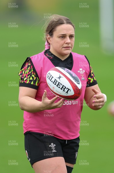 030426 - Wales Women Rugby Training session - Jenni Scoble during training ahead of the start of the Women’s 6 Nations