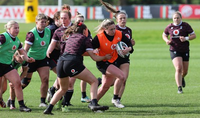 040424 - Wales Women’s Rugby Training Session -  Hannah Bluck during training session ahead of Wales’ next Women’s 6 Nations match against Ireland