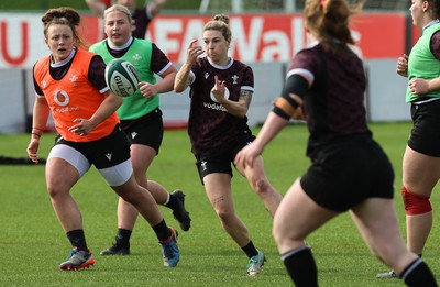 040424 - Wales Women’s Rugby Training Session - Keira Bevan during training session ahead of Wales’ next Women’s 6 Nations match against Ireland