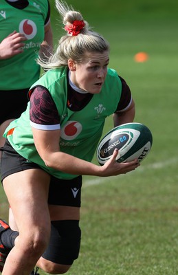 040424 - Wales Women’s Rugby Training Session - Alex Callender during training session ahead of Wales’ next Women’s 6 Nations match against Ireland