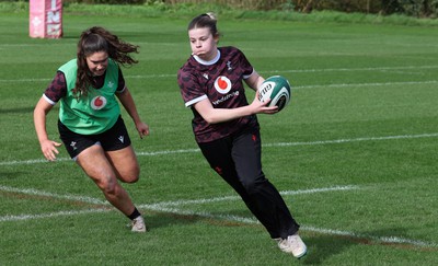 040424 - Wales Women’s Rugby Training Session - Mollie Wilkinson during training session ahead of Wales’ next Women’s 6 Nations match against Ireland