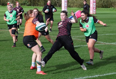 040424 - Wales Women’s Rugby Training Session - Mollie Wilkinson during training session ahead of Wales’ next Women’s 6 Nations match against Ireland