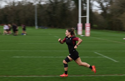 040424 - Wales Women’s Rugby Training Session - Jasmine Joyce during training session ahead of Wales’ next Women’s 6 Nations match against Ireland