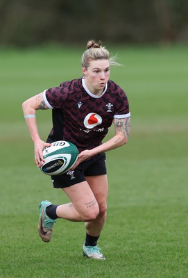 040424 - Wales Women’s Rugby Training Session - Keira Bevan during training session ahead of Wales’ next Women’s 6 Nations match against Ireland