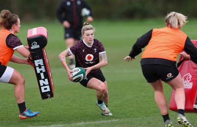 040424 - Wales Women’s Rugby Training Session - Keira Bevan during training session ahead of Wales’ next Women’s 6 Nations match against Ireland