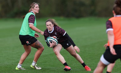 040424 - Wales Women’s Rugby Training Session - Jenny Hesketh during training session ahead of Wales’ next Women’s 6 Nations match against Ireland