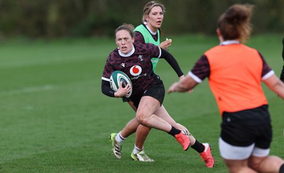 040424 - Wales Women’s Rugby Training Session - Jenny Hesketh during training session ahead of Wales’ next Women’s 6 Nations match against Ireland