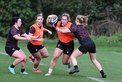 040424 - Wales Women’s Rugby Training Session - Courtney Keight during training session ahead of Wales’ next Women’s 6 Nations match against Ireland