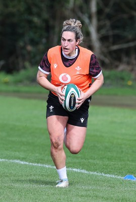 040424 - Wales Women’s Rugby Training Session - Courtney Keight during training session ahead of Wales’ next Women’s 6 Nations match against Ireland