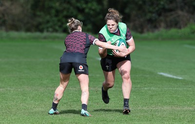 040424 - Wales Women’s Rugby Training Session - Natalia John during training session ahead of Wales’ next Women’s 6 Nations match against Ireland