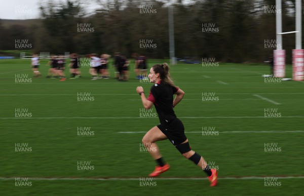 040424 - Wales Women’s Rugby Training Session - Jasmine Joyce during training session ahead of Wales’ next Women’s 6 Nations match against Ireland