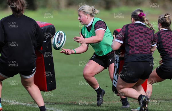 040424 - Wales Women’s Rugby Training Session - Molly Reardon during training session ahead of Wales’ next Women’s 6 Nations match against Ireland