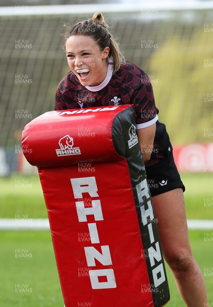 040424 - Wales Women’s Rugby Training Session - Alisha Butchers during training session ahead of Wales’ next Women’s 6 Nations match against Ireland