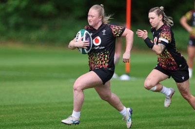 050526 - Wales Women Rugby Training Session - Seren Lockwood and Keira Bevan during training ahead of the 6 Nations match against Ireland