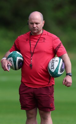 050526 - Wales Women Rugby Training Session - Sean Lynn, Wales Women head coach during training ahead of the 6 Nations match against Ireland