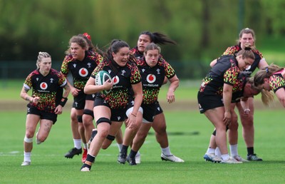 050526 - Wales Women Rugby Training Session - Jorja Aiono breaks away during training ahead of the 6 Nations match against Ireland