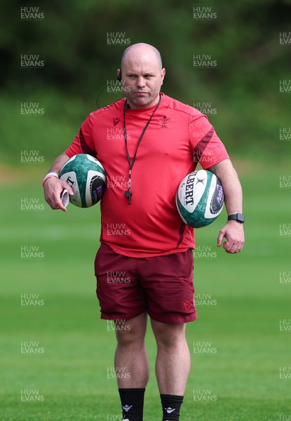 050526 - Wales Women Rugby Training Session - Sean Lynn, Wales Women head coach during training ahead of the 6 Nations match against Ireland