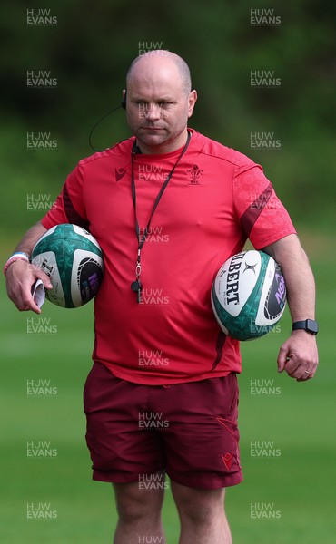050526 - Wales Women Rugby Training Session - Sean Lynn, Wales Women head coach during training ahead of the 6 Nations match against Ireland