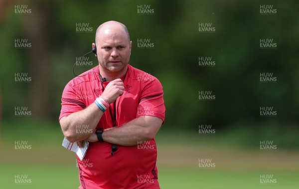 050526 - Wales Women Rugby Training Session - Sean Lynn, Wales Women head coach during training ahead of the 6 Nations match against Ireland