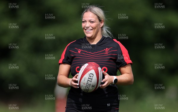 050722 - Wales Women Rugby Squad back in training as the road to the World Cup begins - Kelsey Jones during training