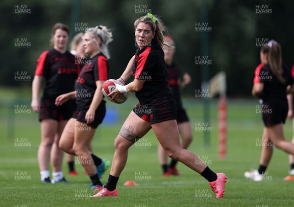 050722 - Wales Women Rugby Squad back in training as the road to the World Cup begins - Georgia Evans during training