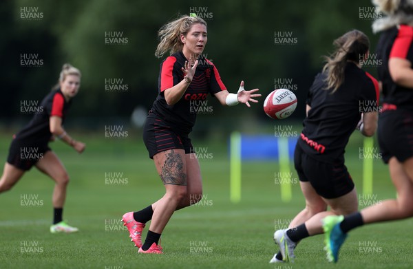 050722 - Wales Women Rugby Squad back in training as the road to the World Cup begins - Georgia Evans during training